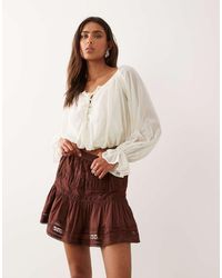 ASOS - Lace Insert Mini Skirt - Lyst