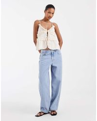 ONLY - Ruffles Detail Tie Front Top - Lyst