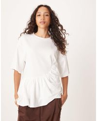 ASOS - Boxy Tee With Asymmetric Peplum Hem - Lyst