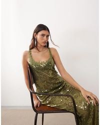 arrange embellished disc sequin square neck full skirt midi dress Curve in Blue quality polyester Huge summer haul with @asos!
