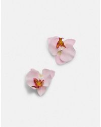 Stradivarius - Set Van 2 Haarspelden Met Orchidee - Lyst