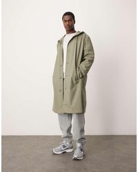 ASOS - Rubberised Trench Coat With Hood - Lyst