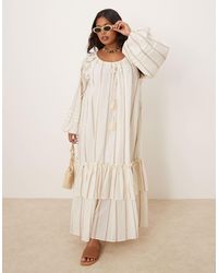 ASOS - Asos Design Curve Maxi Dress With Ruched Channel Neckline And Tiered Hem - Lyst