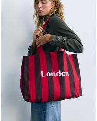 Pull&Bear - Gestreifte city-tasche - Lyst