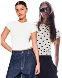 Bershka - 2-pack Of Short Sleeve Round Neck T-shirts - Lyst