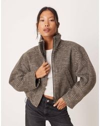 ASOS - Asos design petite – elegante, karierte bomberjacke mit stehkragen - Lyst