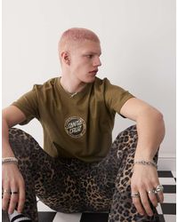 Santa Cruz - T-Shirt Kaki Con Logo Piccolo - Lyst