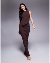 Princess Polly - – set mit ärmellosem, asymmetrischem oberteil und maxirock aus rippstoff - Lyst