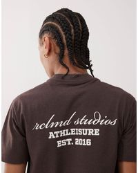 Reclaimed (vintage) - T-shirt oversize unisexe coupe carrée à motif - marron - Lyst