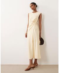 Mango - – ärmelloses midikleid aus leinenmix - Lyst