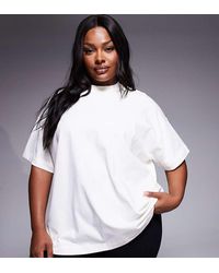 4505 - Camiseta Blanco Vintage Extragrande De Algodón Grueso Con Acabado De Secado Rápido Icon De Curve - Lyst