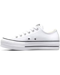 Converse - Chuck Taylor All Star Leather Lift Ox Trainers - Lyst