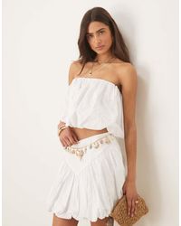 Bardot - Poplin Balloon Crop Top - Lyst