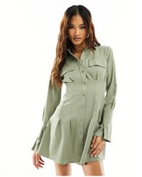 ASOS - Mini Shirt Dress With Oversized Cuff Detail - Lyst