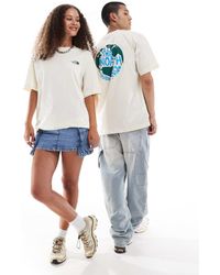 The North Face - T-Shirt Oversize Sporco Con Stampa Di Mappamondo Sul Retro - Lyst