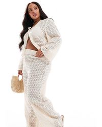 Esmee Curve - Pantalones Playeros De Croché Exclusivos De (Parte De Un Conjunto)-Blanco - Lyst