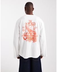 ASOS - T-shirt oversize épais à manches longues et imprimé urbain - crème - Lyst