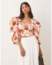 Collective The Label - Statement Sleeve Crop Top - Lyst
