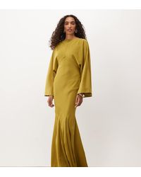 ASOS - Asos Design Tall Cape Kimono Sleeve Maxi Dress With Godets And Tassel Tie Detail - Lyst