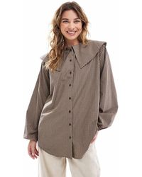 ASOS - Oversized Geruit Overhemd Met Kraag En Lange Pasvorm - Lyst