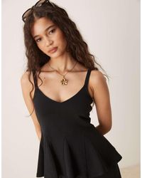 ASOS - Co-ord Interlock Peplum Cami - Lyst