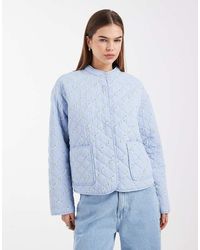 Pieces - Quilted Jacket - Lyst
