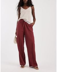 ONLY - Broek Met Linnenlook En Wijde Pijpen - Lyst