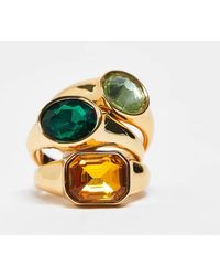 ASOS - Set Van Ringen Met Kleurrijke Steentjes - Lyst