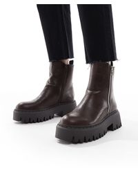 SEQWL - Stella Zip Detail Chunky Boots - Lyst