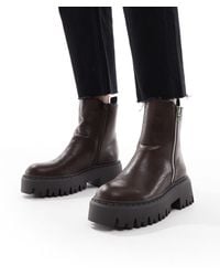 SEQWL - Stella Zip Detail Chunky Boots - Lyst