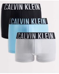 Calvin Klein - Pack De 3 Calzoncillos De Color Gris, Azul Y Negro Intense Power De - Lyst