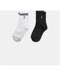Stradivarius - – 2er-pack gestreifte und bestickte socken - Lyst