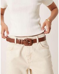 Mango - Cintura Classica Effetto Coccodrillo Con Fibbia Squadrata - Lyst