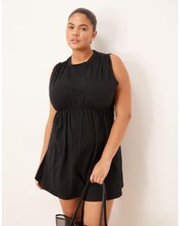 ASOS - Asos design curve - robe courte sans manches à col montant et fronces - Lyst