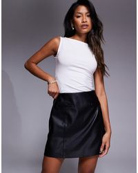 River Island - – minirock aus kunstleder - Lyst