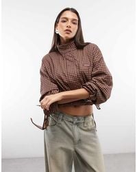 CERNUCCI - Check Twill Funnel Neck Jacket - Lyst