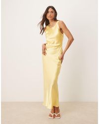 SELECTED - Femme Long Satin Strap Dress - Lyst