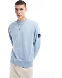 Calvin Klein - Washed Badge Crew Neck Sweatshirt - Lyst