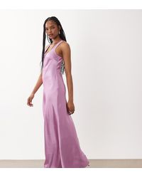 ASOS - Asos Design Tall Scoop Satin Maxi Dress - Lyst
