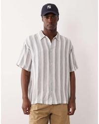 Jack & Jones - Textured Stripe Shirt With Short Sleeves - Lyst