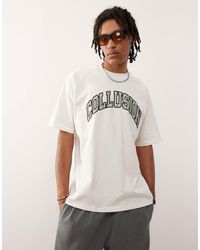 Collusion - Heavyweight Tee With Plaid Print - Lyst