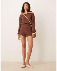 ASOS - Textured Boxer Short With Shirring Waistband Co Ord - Lyst
