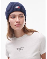 Tommy Hilfiger - – e strickmütze mit flaggenlogo - Lyst