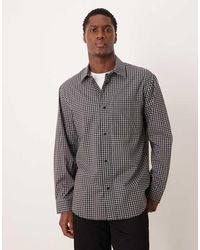 Mango - Camicia 100% Cotone Nera A Quadri - Lyst