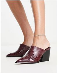 ASOS Mila - Leren Western Muiltjes in het Zwart | Lyst NL