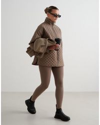 Aim'n - Nougat Oversized Quilted Jacket - Lyst