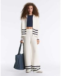 Oysho - Wave Knit Straight-leg Trousers - Lyst