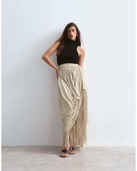ARRANGE - Draped Fringe Hem Maxi Skirt - Lyst