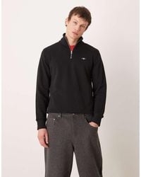 GANT - Quarter Zip Sweatshirt With Chest Logo - Lyst
