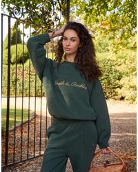 4th & Reckless - Sweat oversize d'ensemble à logo brodé - forêt - Lyst